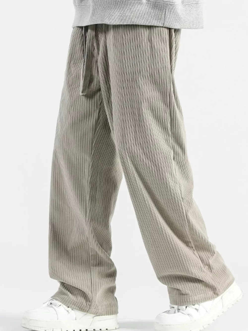 Men's Plus Size Casual Drawstring Wide Leg Pants, image 3