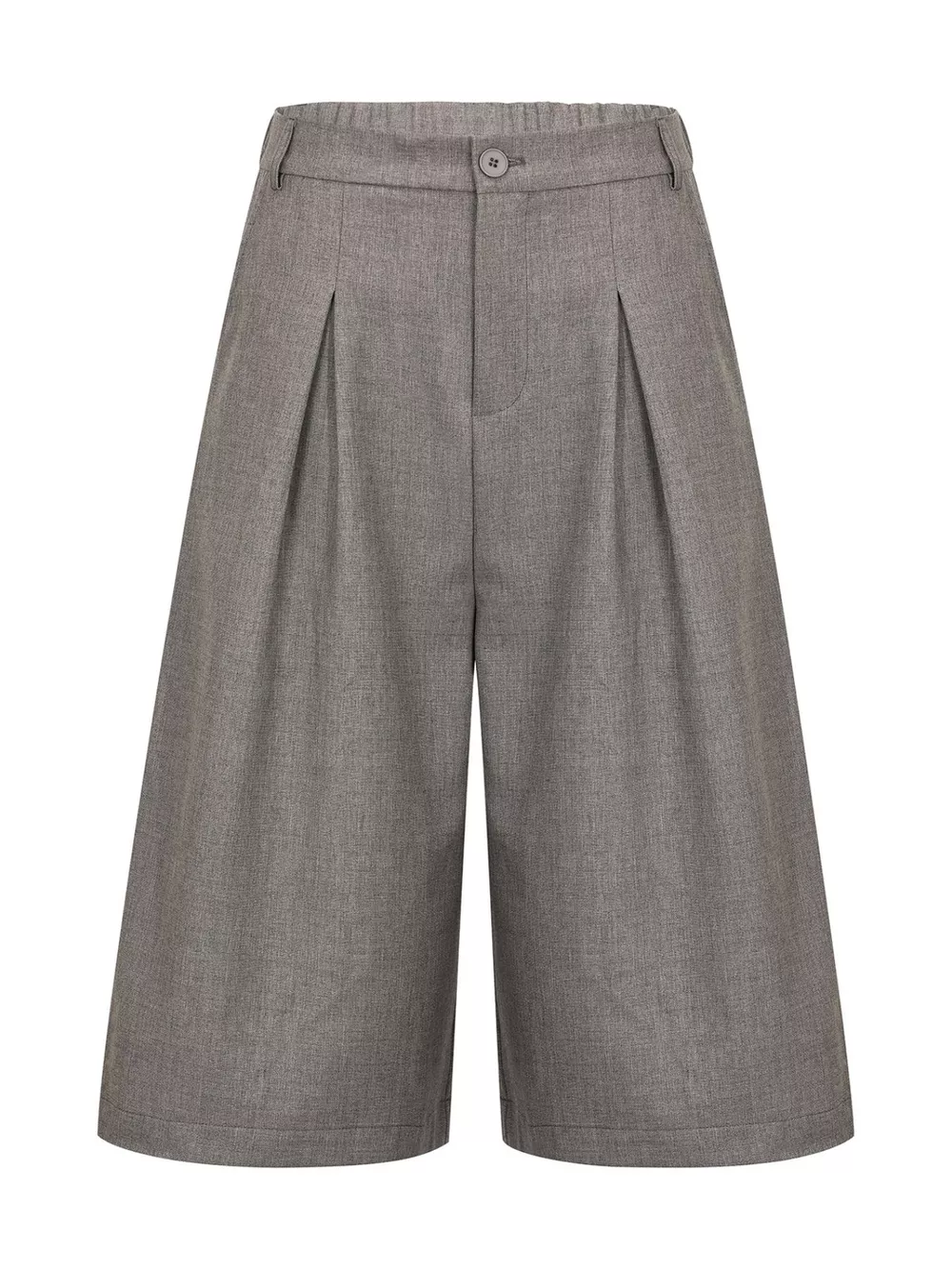 Men's High-Waisted Pleated Wide-Leg Capri Pants, image 2