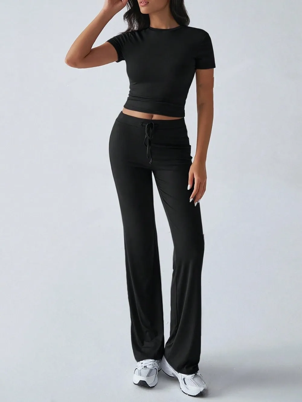 Round Neck Short Sleeve Top and Pants Set, image 30