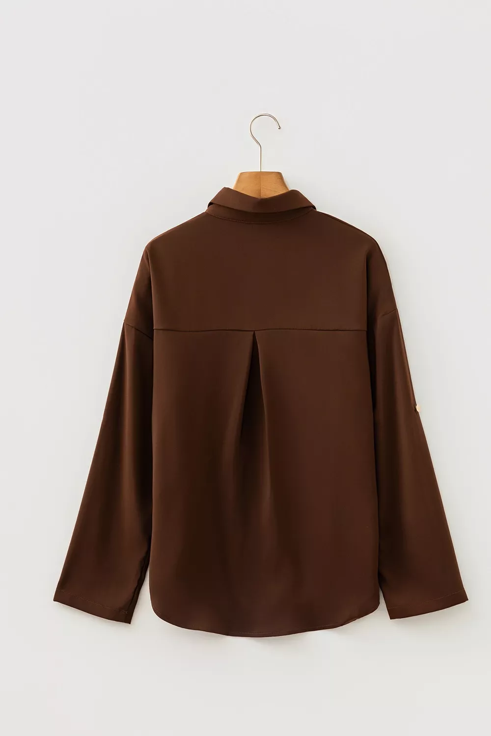 Multi Button Decoration Tab Long Sleeve Casual Shirt, image 8