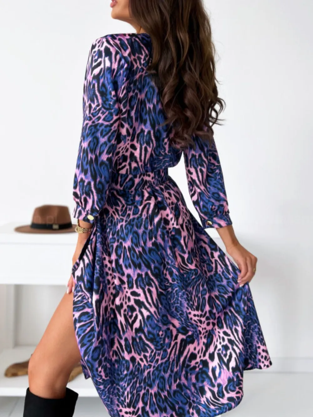 Printed Tie Waist Midi Dress, image 13
