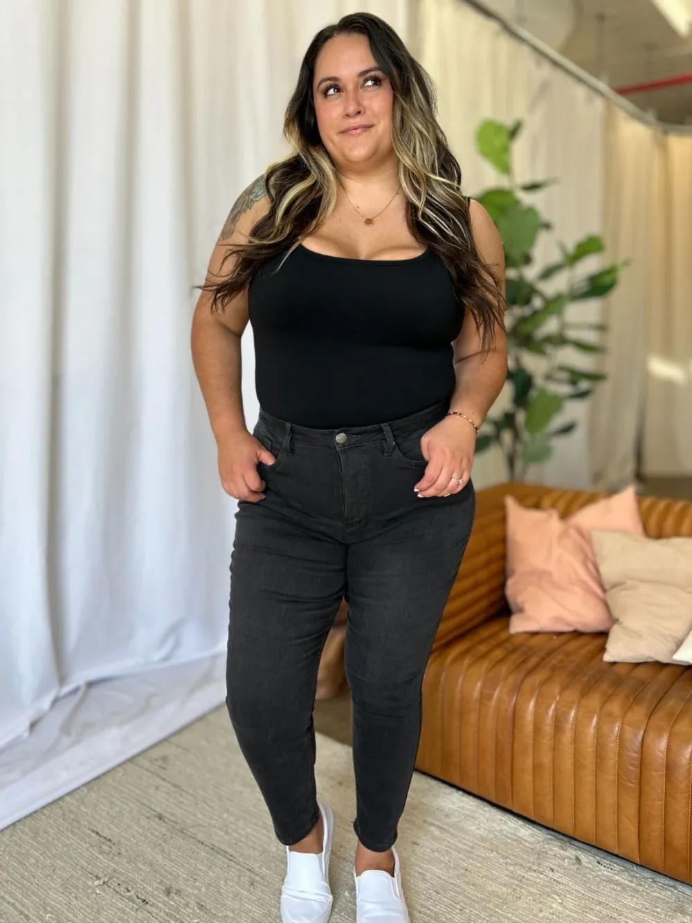 Full Size High Rise Tummy Control Skinny Jeans, image 24