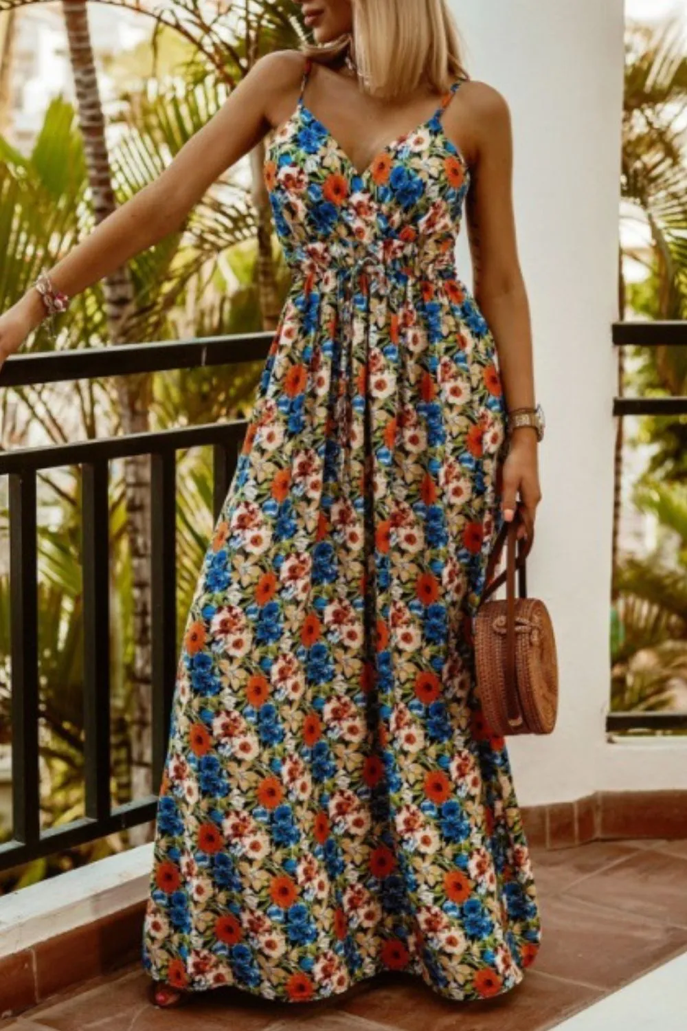 Printed Spaghetti Strap Maxi Dress, image 21