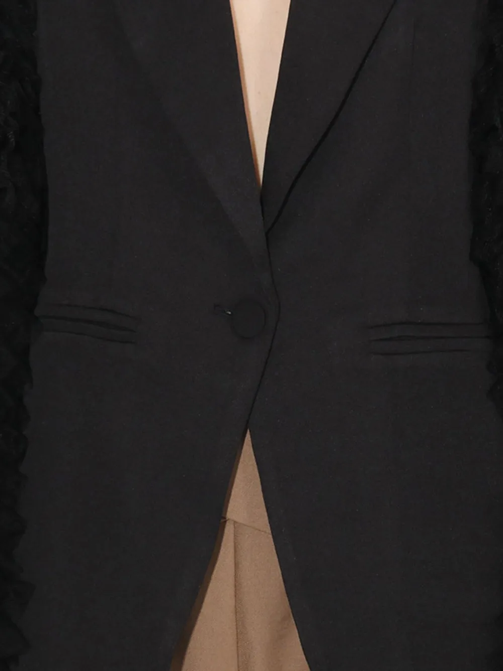 One Button Mesh Long Sleeve Blazer, image 7