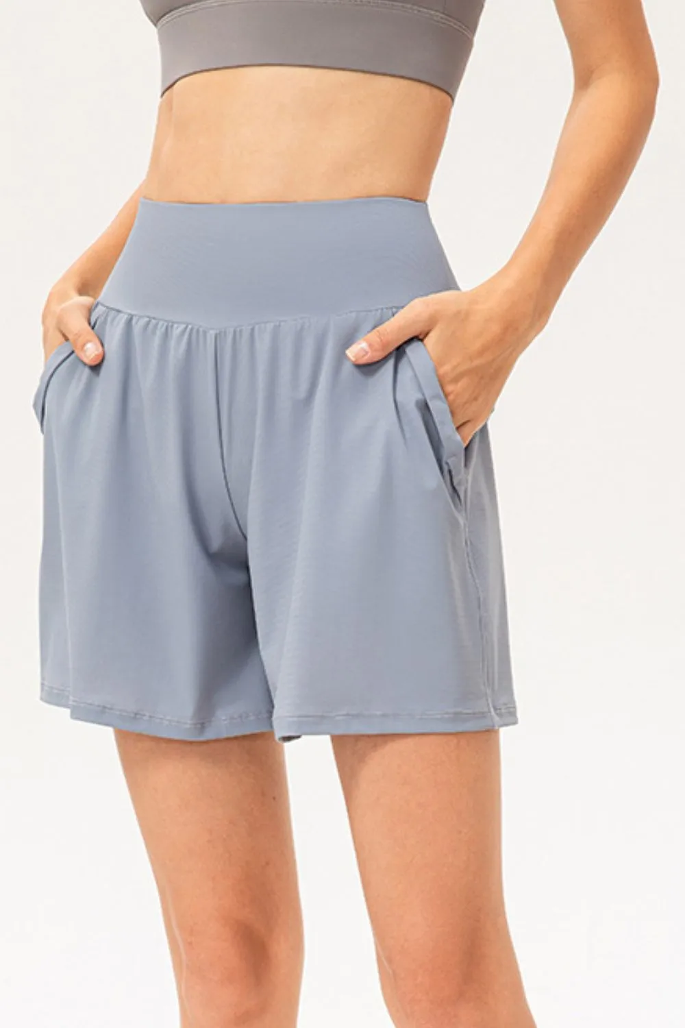 Pocketed Elastic Waist Active Shorts, image 11