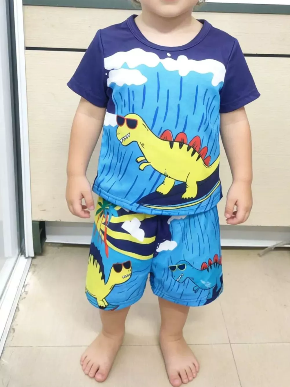 Children's Dinosaur Short Sleeve Tee and Shorts Set