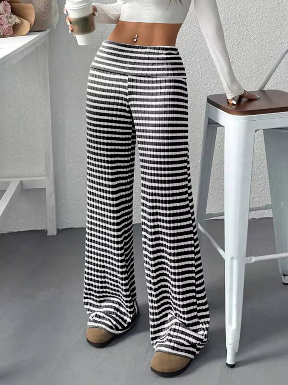 Striped Wide Leg Pants