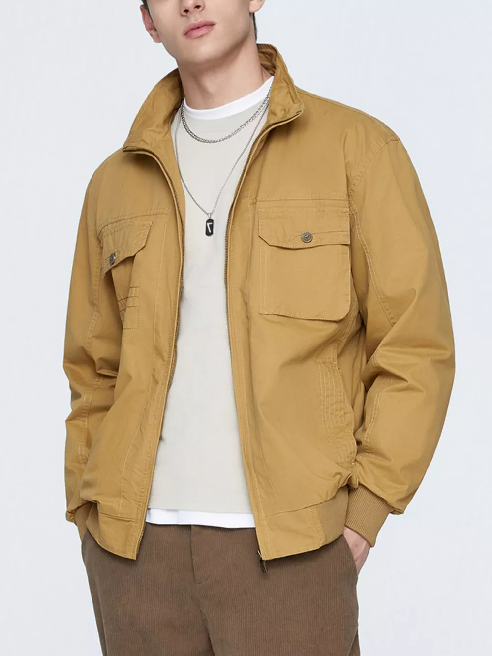 Men's Plus Size Casual Lightweight Zip-Up Jacket, image 3