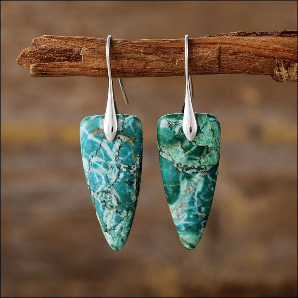 Natural Stone Geometric Shape Earrings, image 8