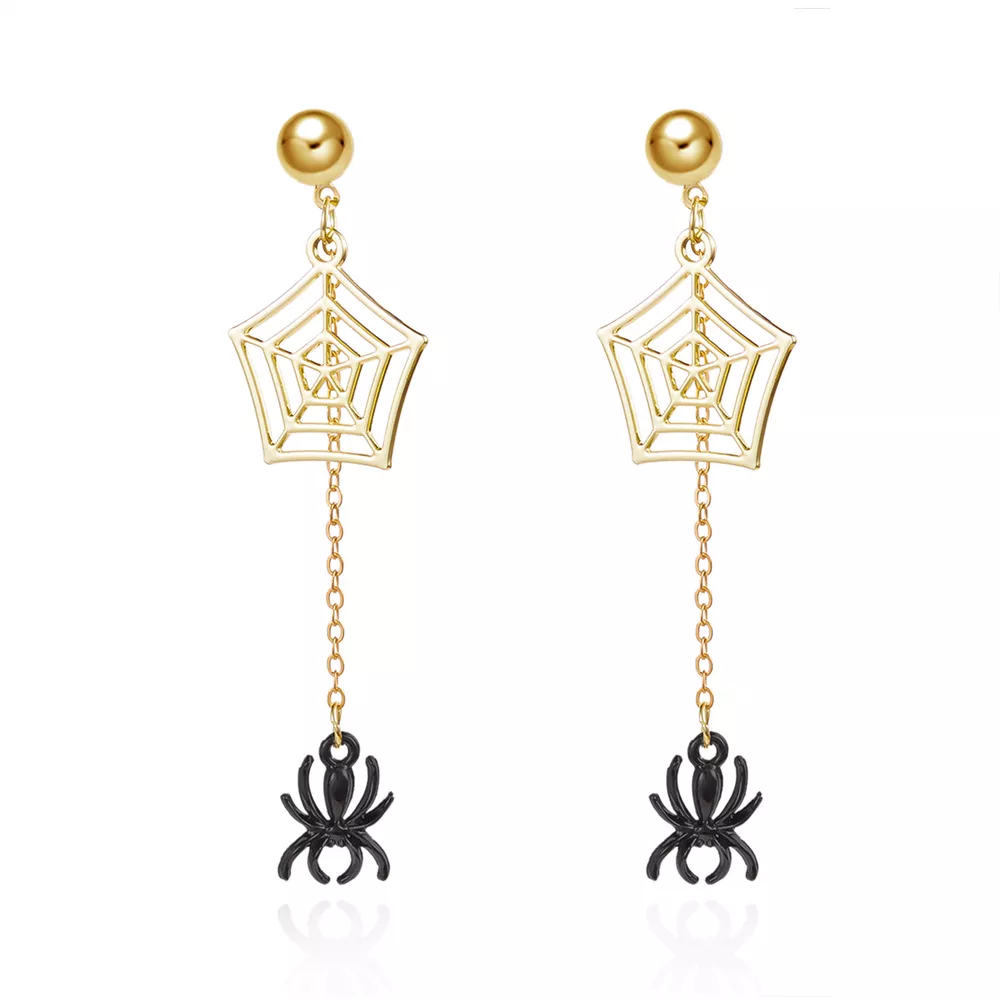 18K Gold-Plated Spider Drop Earrings, image 5