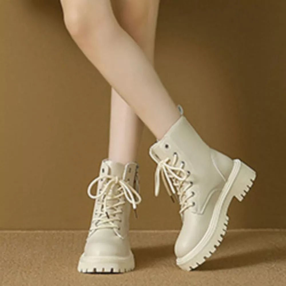 Lace-Up Ankle Combat Boots, image 6