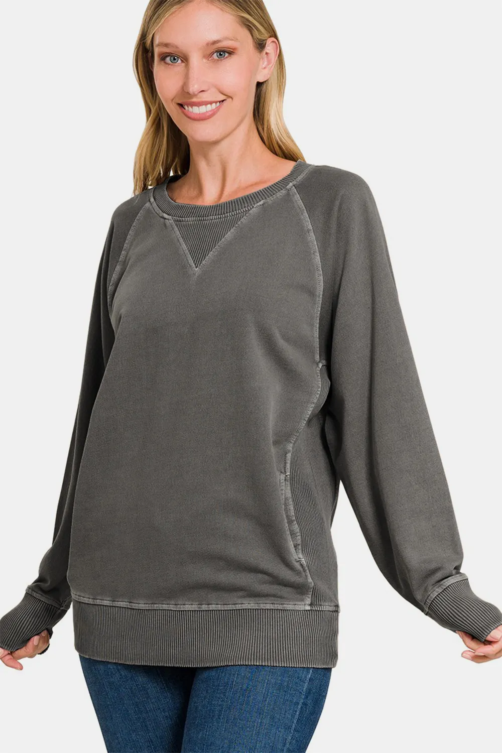 Round Neck Long Sleeve Sweatshirt, image 3