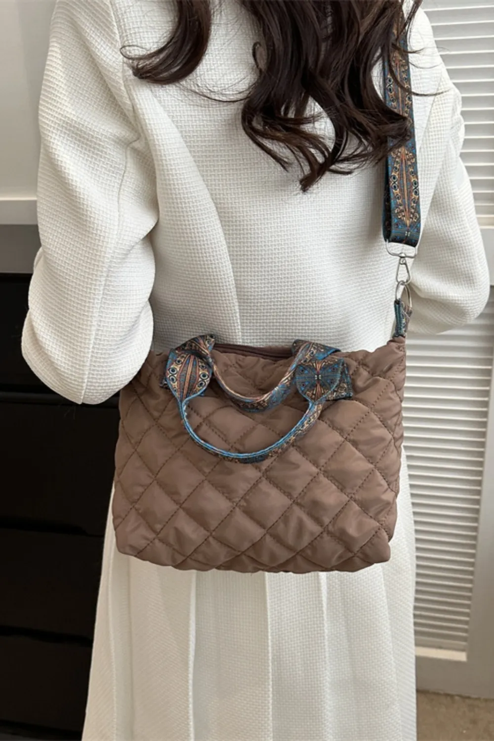 Bubble Textured Printed Strap Handbag, image 12