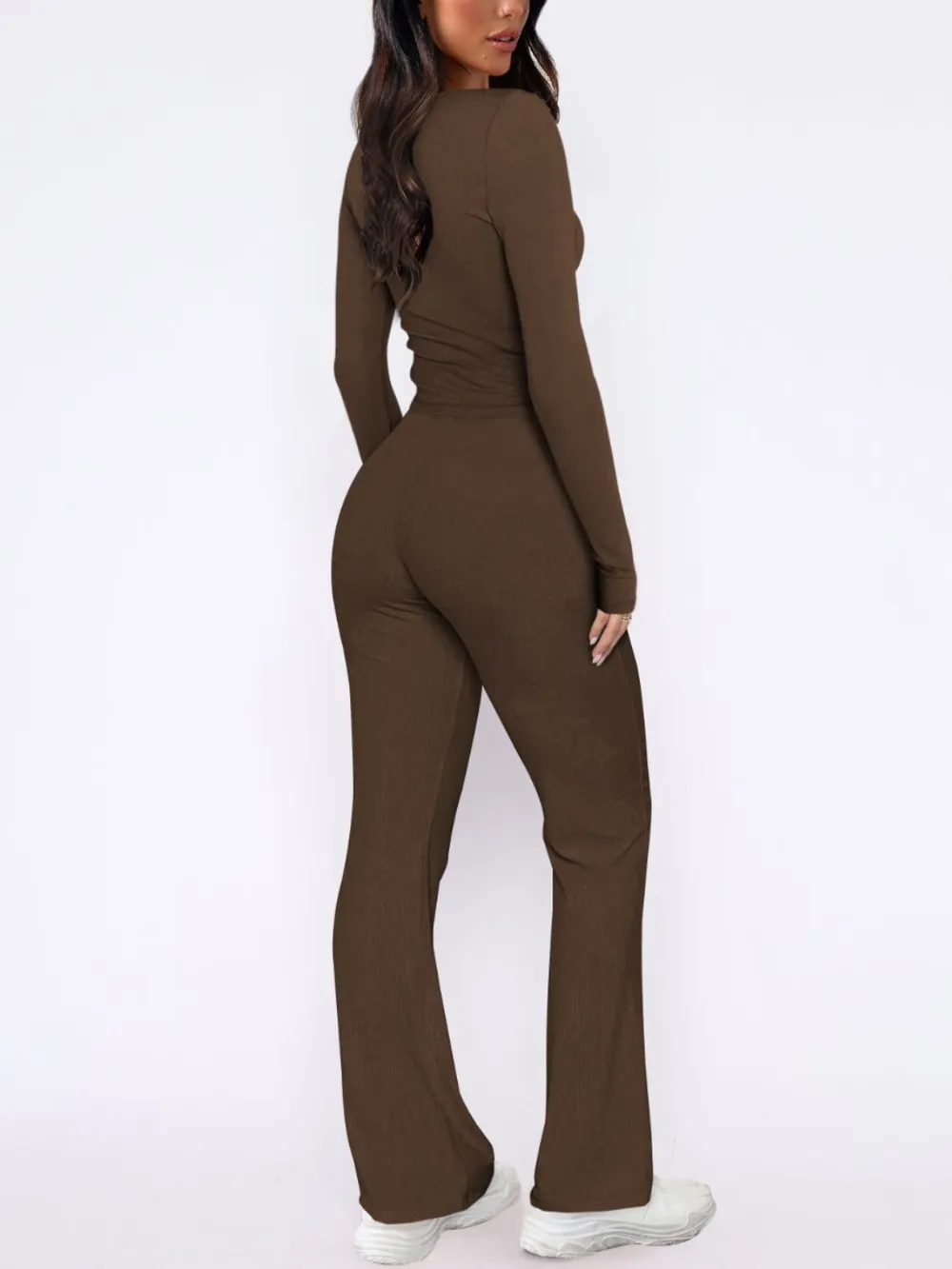 V-Neck Long Sleeve Top and Pants Set, image 18
