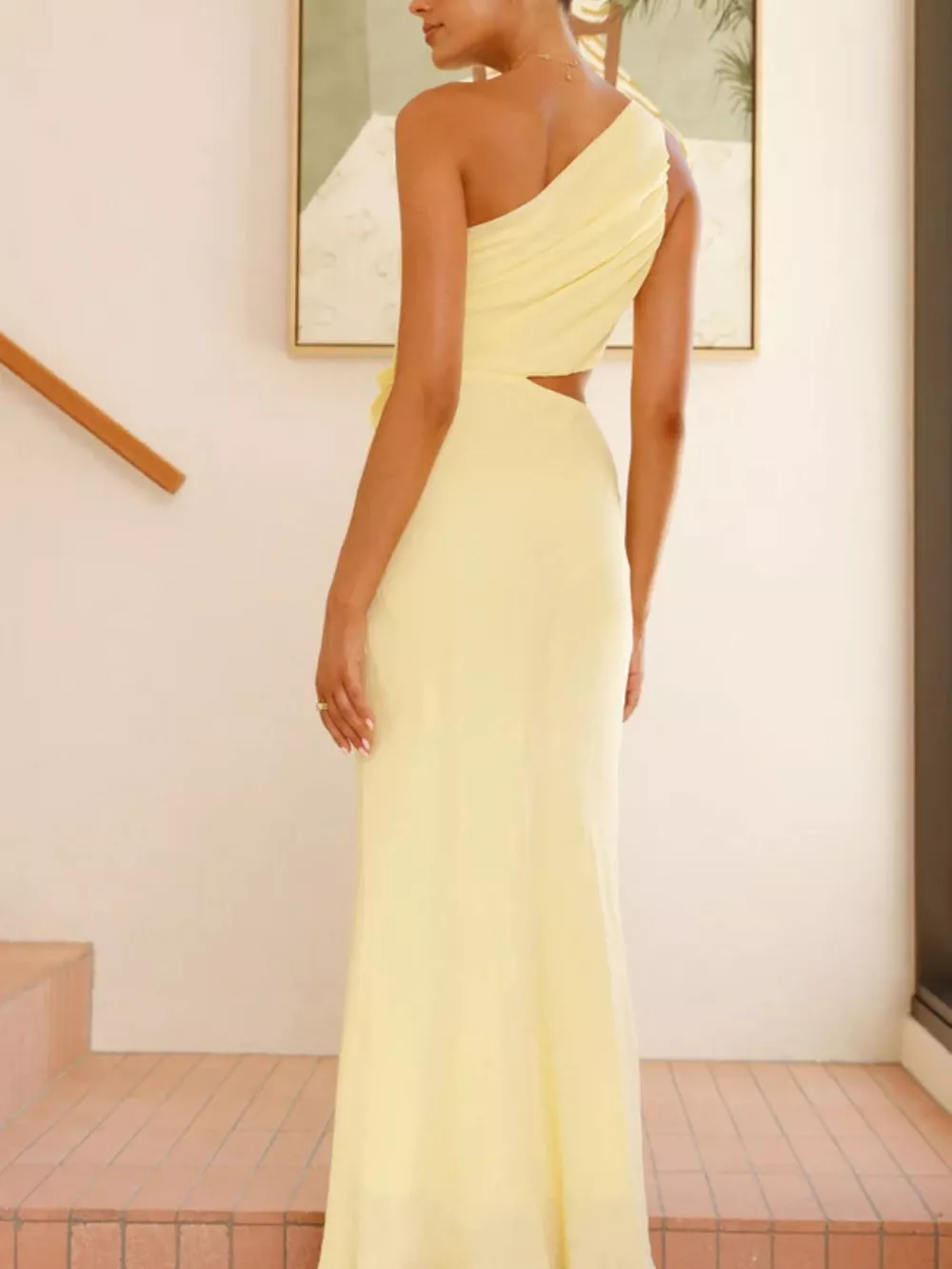 One-Shoulder Floral Cutout Dress, image 9