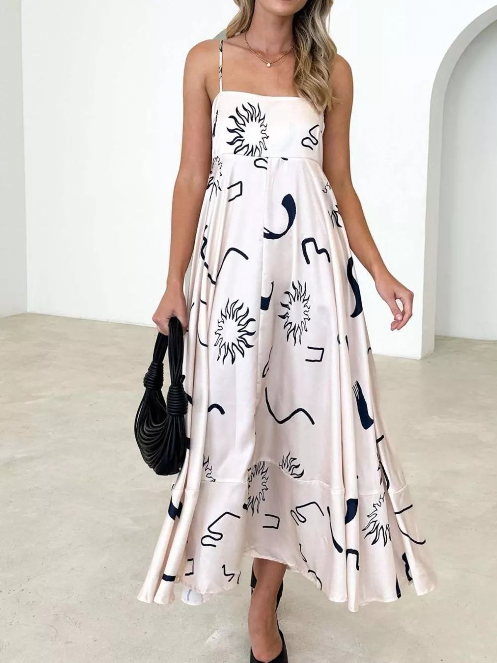 Printed Spaghetti Strap Maxi Dress, image 16