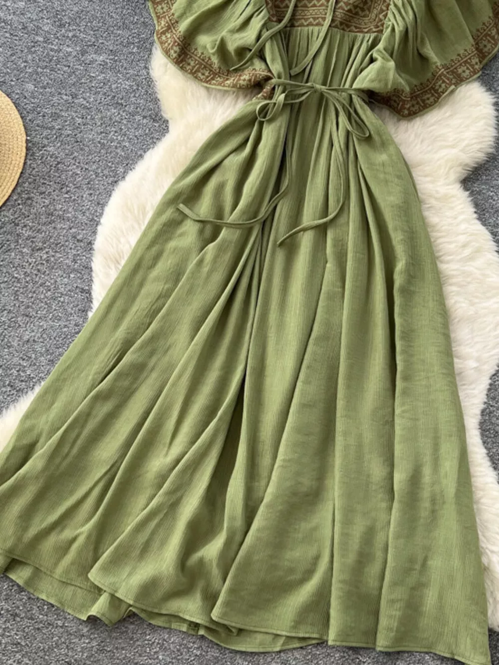 Tie Neck Short Sleeve Dress, image 4