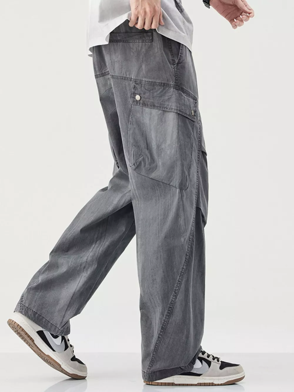 Men's Wide Leg Drawstring Pants, image 3