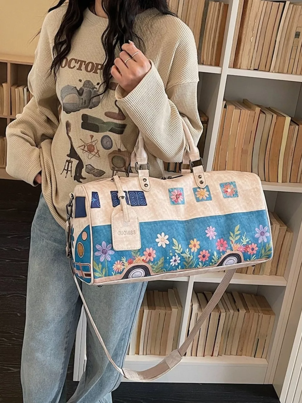 Floral Print Duffel Bag, image 8