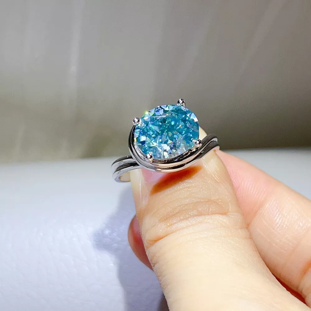 5 Carat 925 Sterling Silver Moissanite Ring, image 5