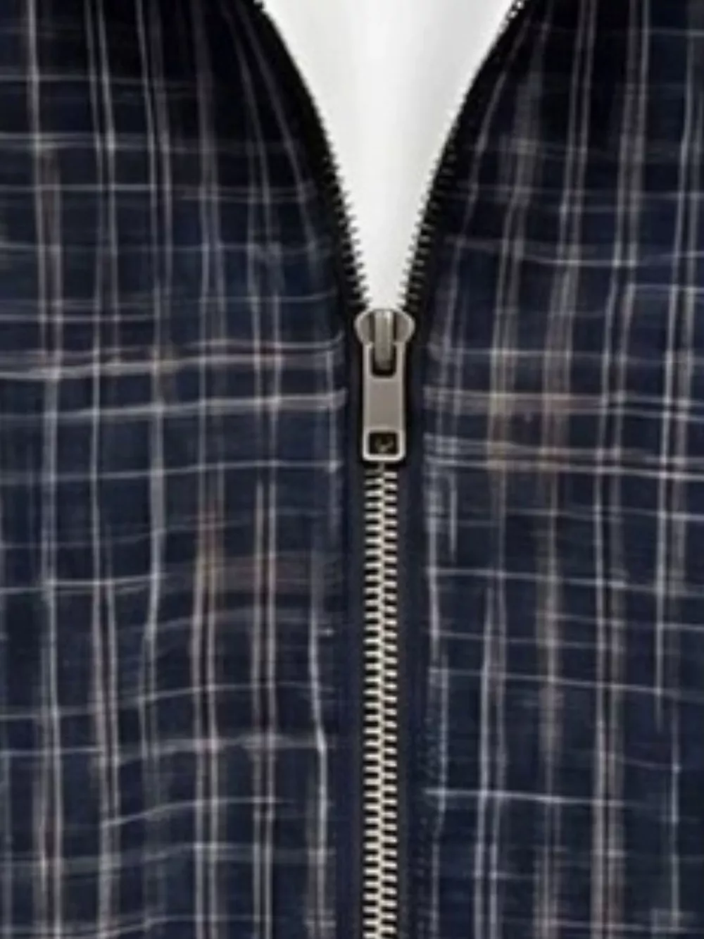 Men's Plus Size Plaid Zipper Short Sleeve Shirt, image 2