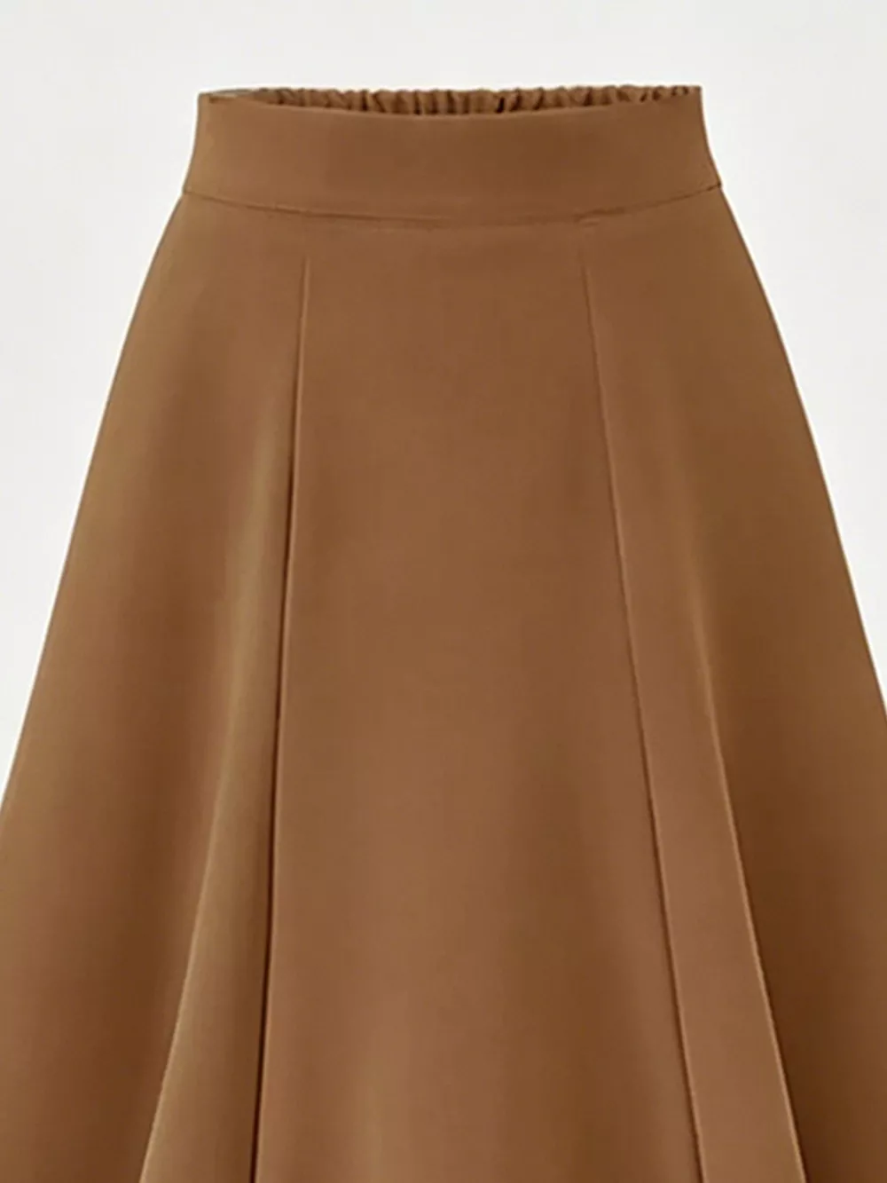 A-Line Midi Skirt with Elastic Waistband, image 11