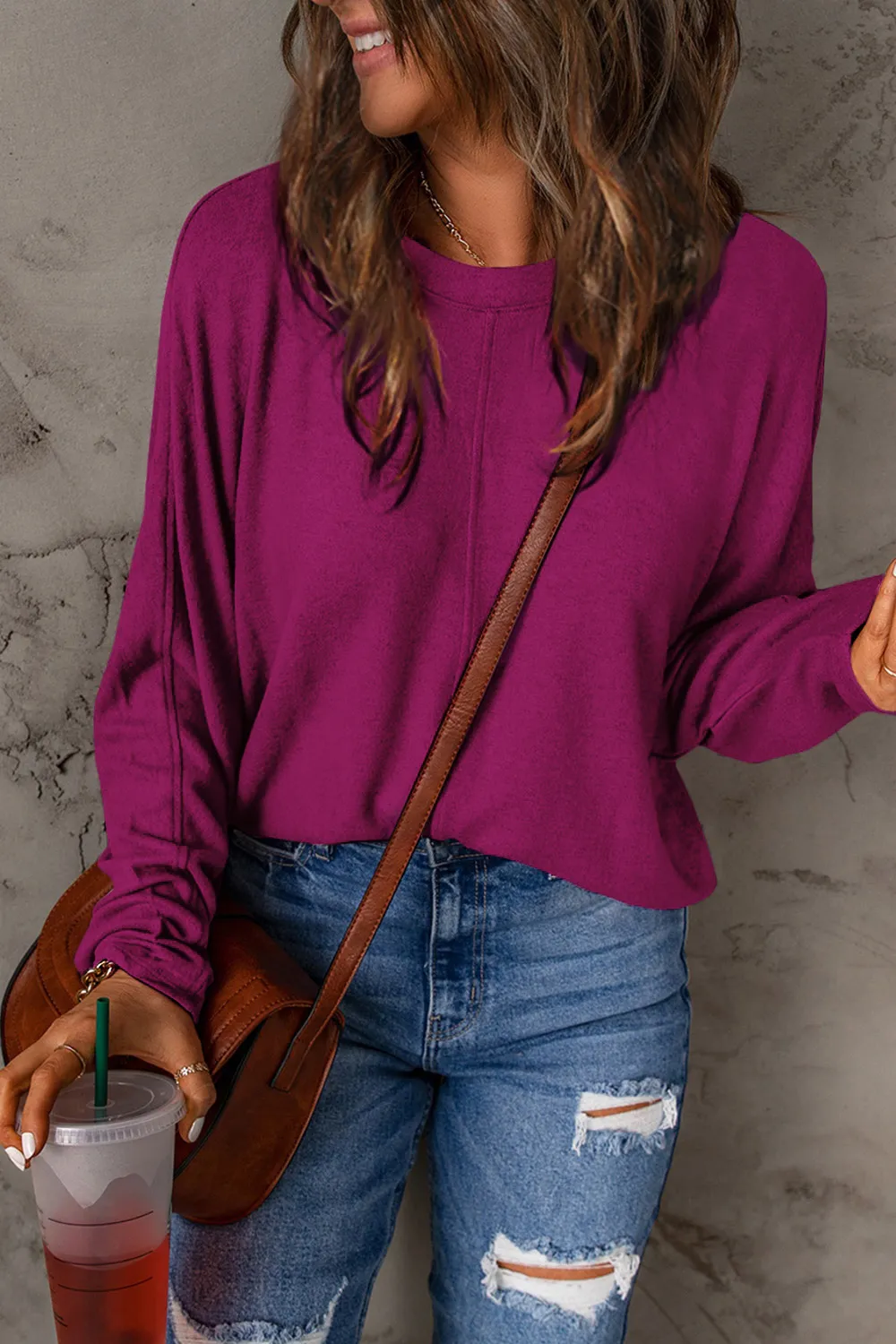 Full Size Round Neck Long Sleeve T-Shirt, image 27