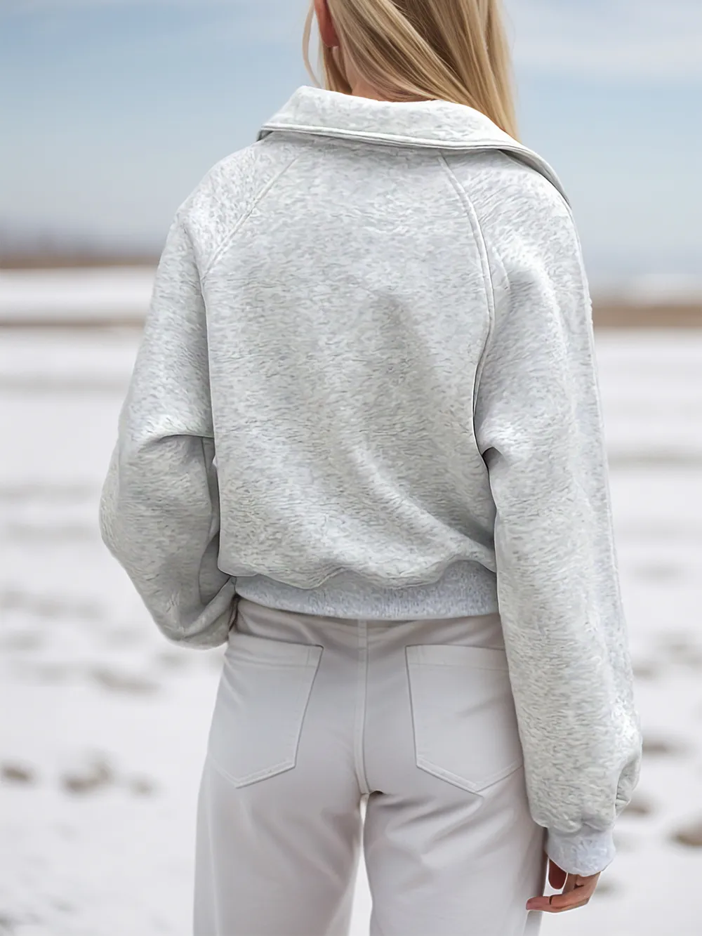 Half Zip Long Sleeve Sweatshirt, image 2