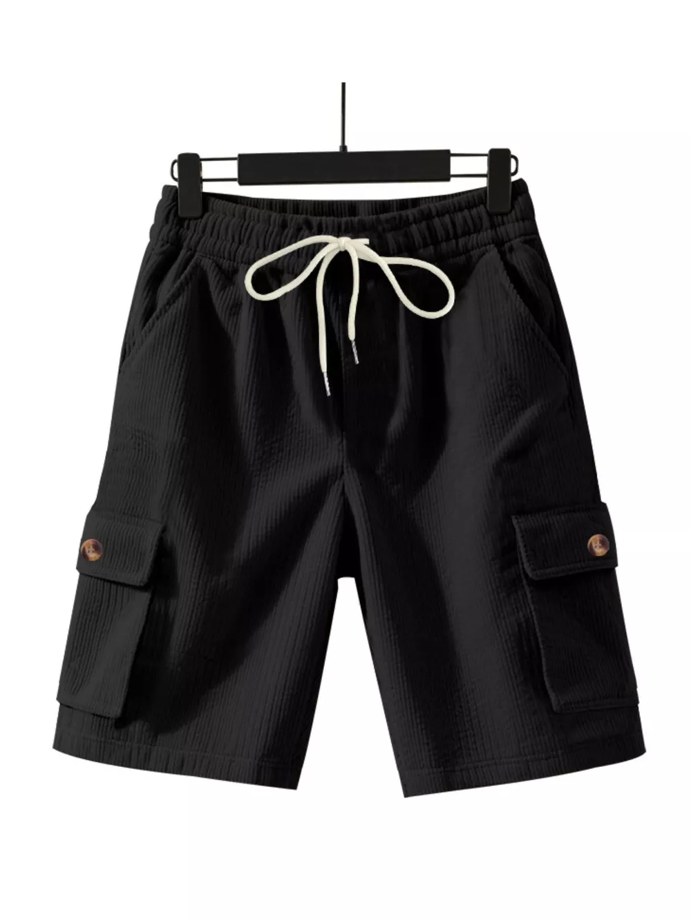 Men's Full Size Casual Textured Drawstring Cargo Shorts Plus Size, image 8