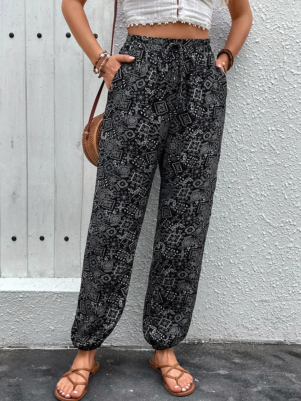 Printed High Waist Pants, image 7