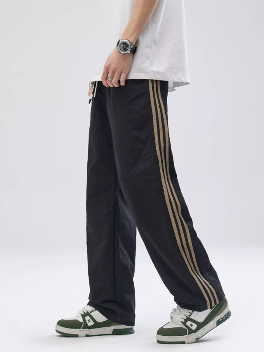 Men's Full Size Side Striped Wide Leg Pants Plus Size