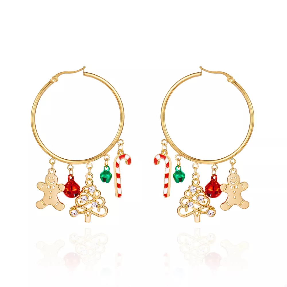 Christmas Theme Hoop Earrings, image 6