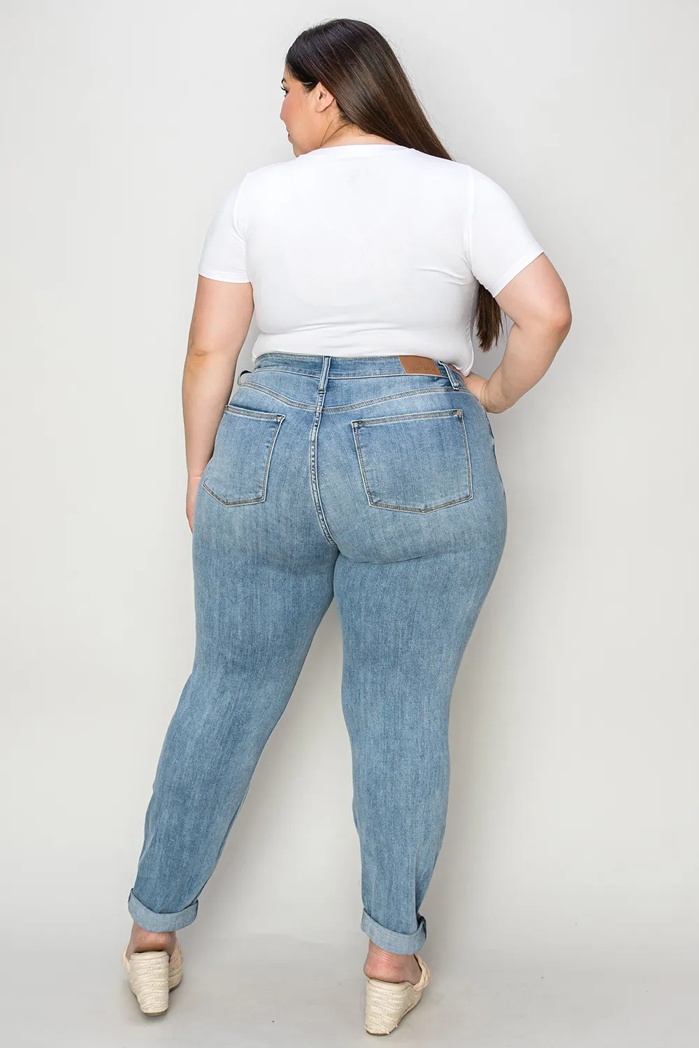 Full Size Cuffed Hem Slim Jeans, image 7