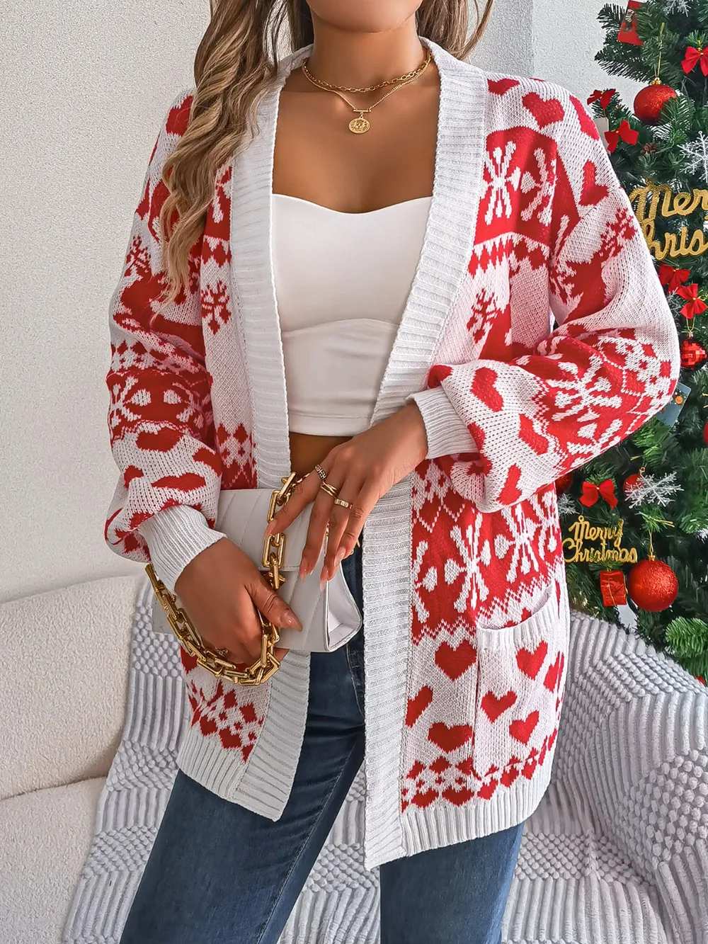 Pocketed Open Front Long Sleeve Cardigan, image 8