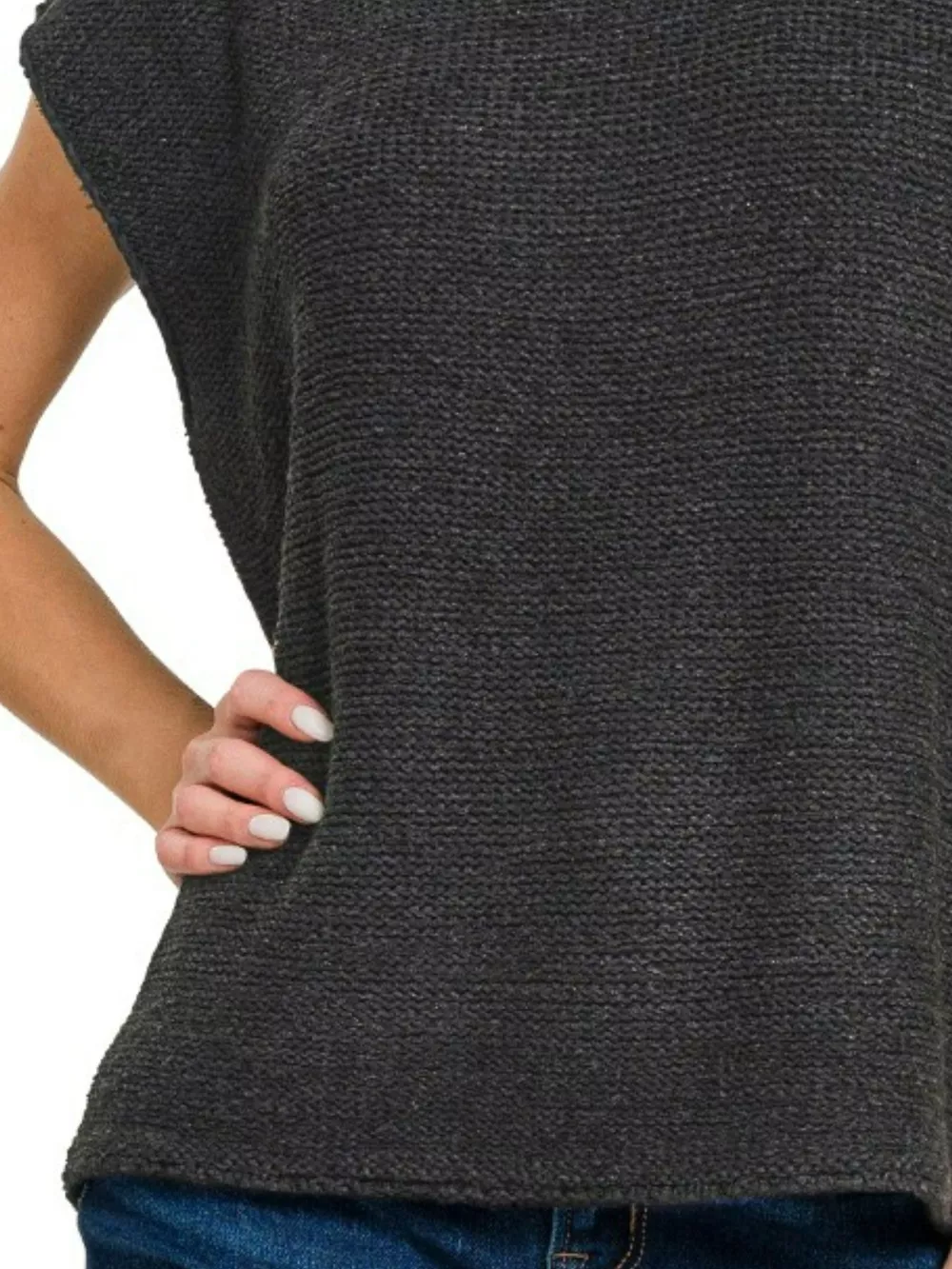 Oversized Crew Neck Sweater Vest, image 3