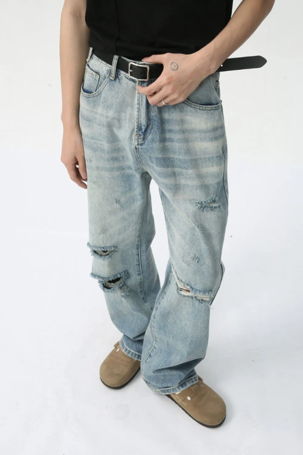 Distressed Wide Leg Jeans, image 3