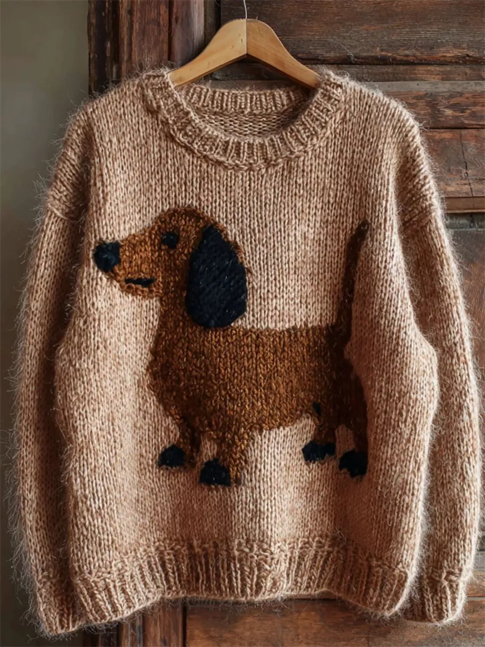 Dachshund Dropped Shoulder Sweater, image 2