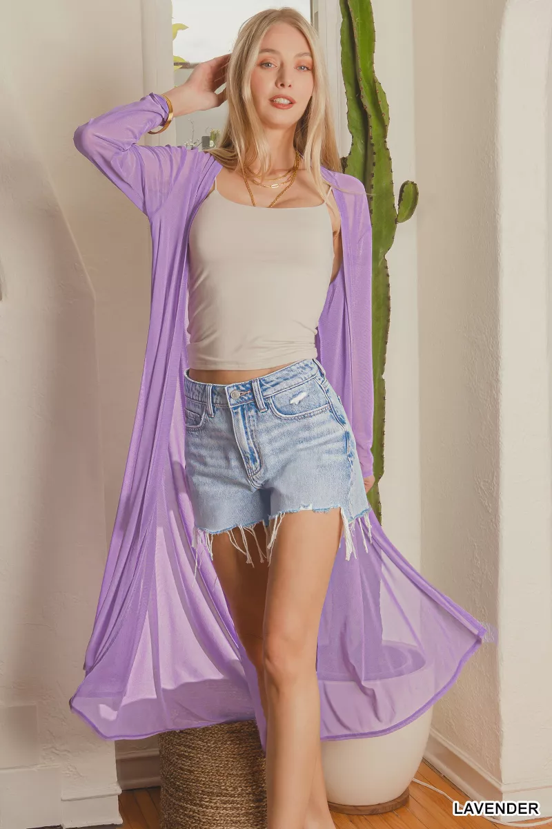 Mesh Open Front Cardigan, image 2