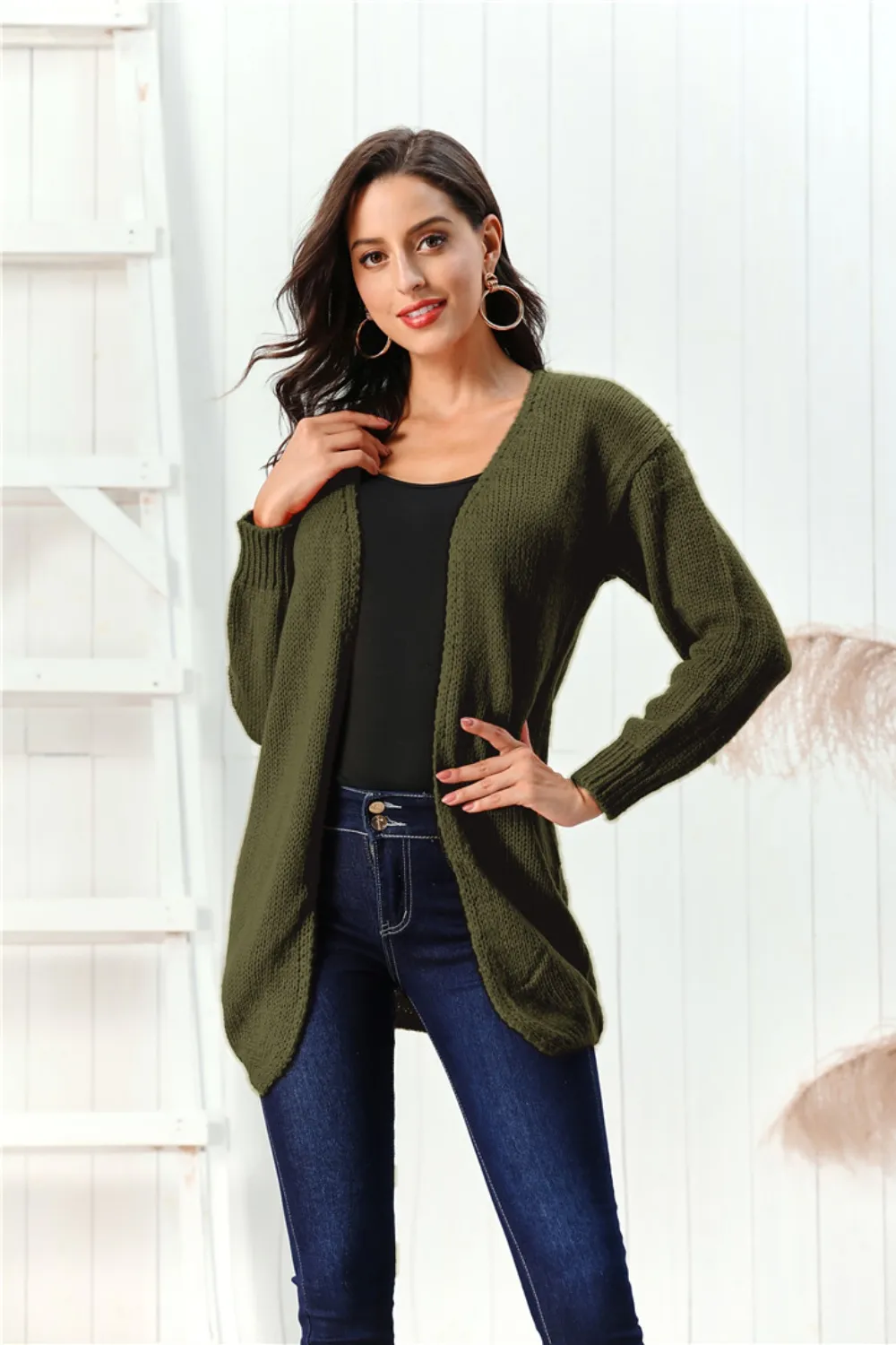 Open Front Long Sleeve Cardigan, image 8