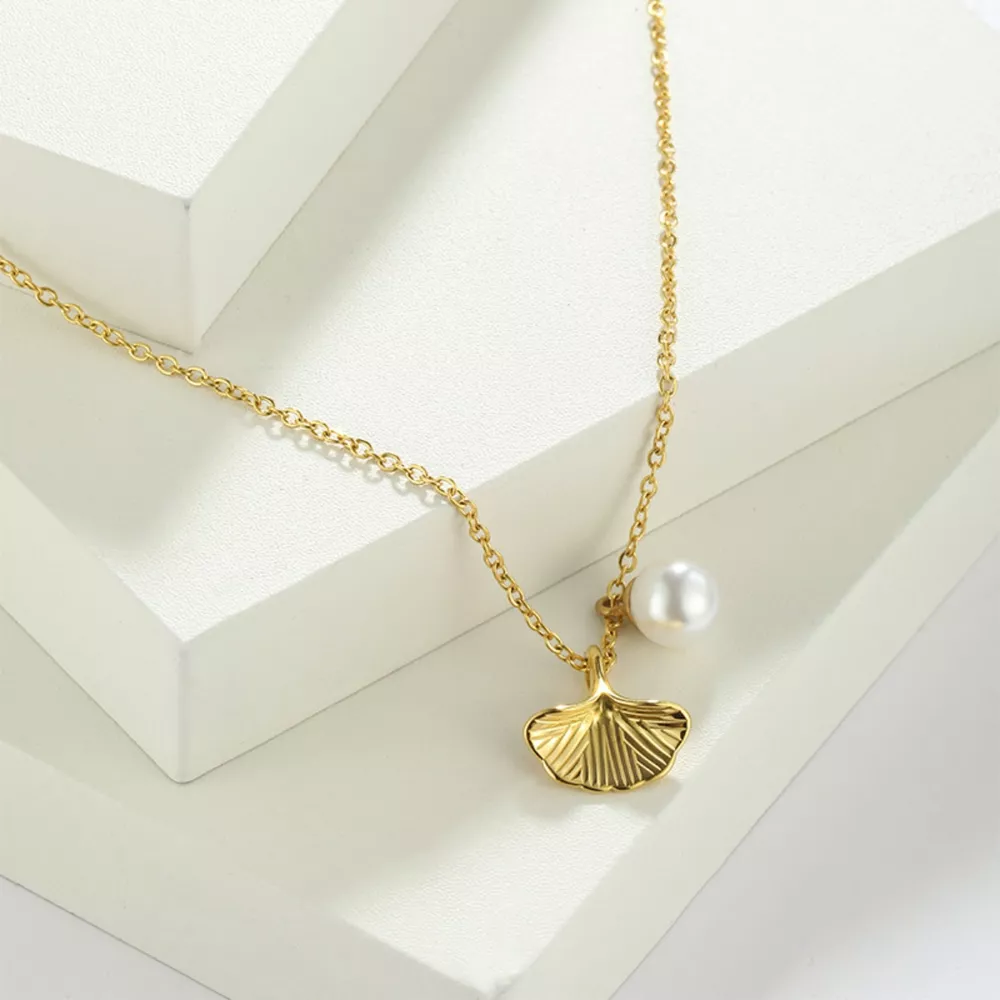 Pearl & Shell Pendant Necklace, image 12