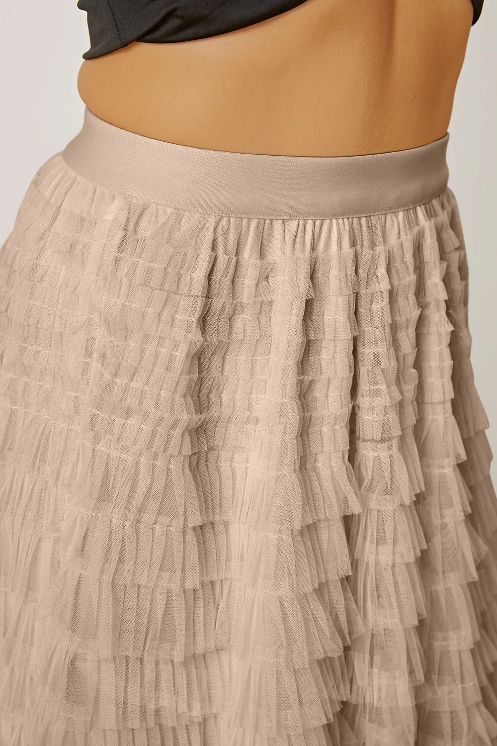 Ruched High Waist Tiered Skirt, image 11