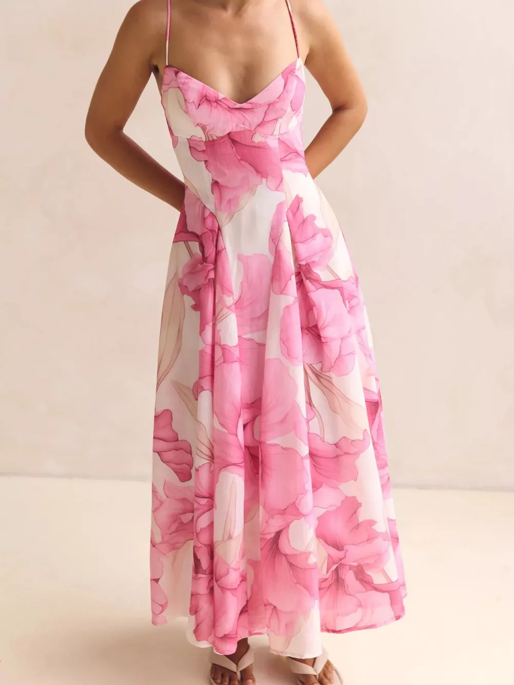 Floral Print Spaghetti Strap Midi Dress, image 15