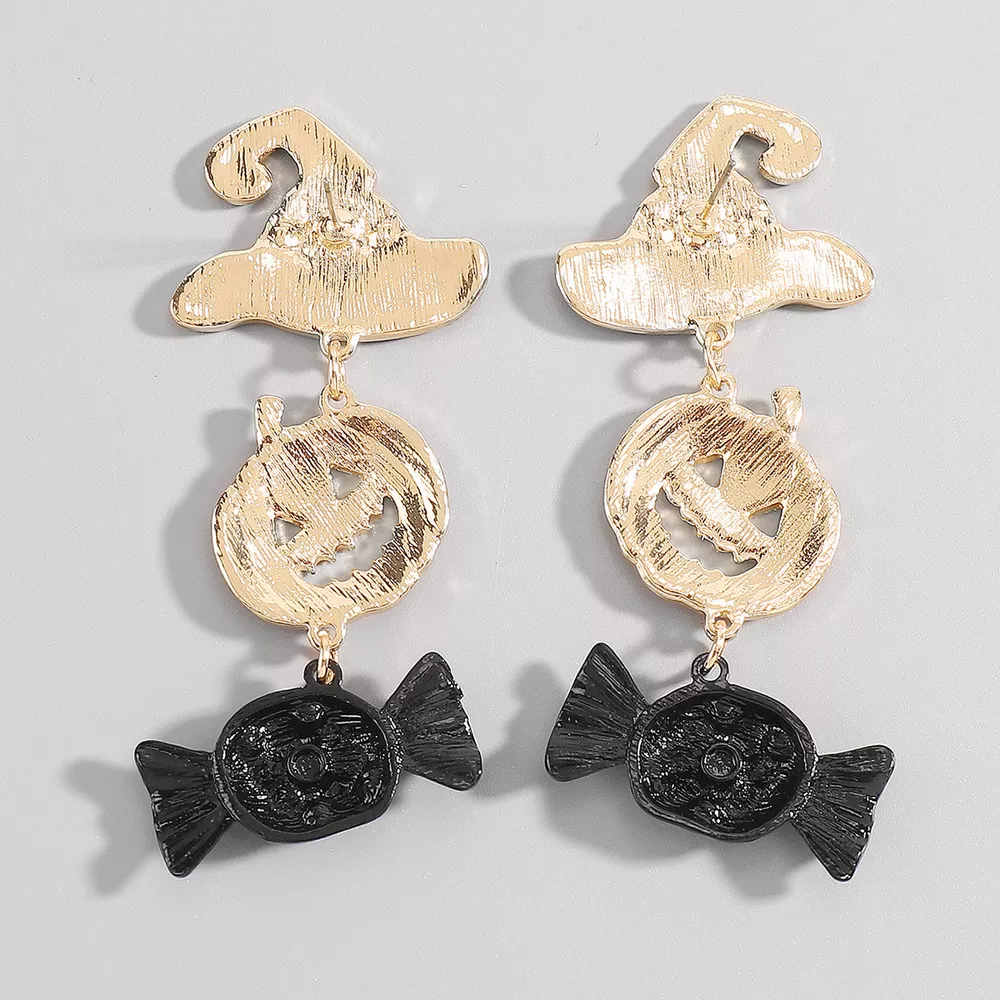 Halloween 18K Gold-Plated Alloy Pumpkin Earrings, image 9