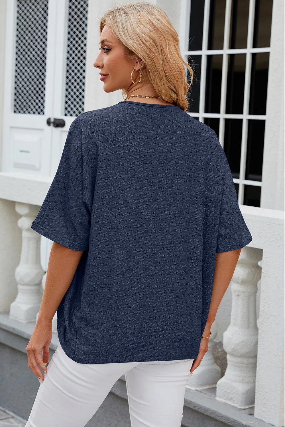 Eyelet Open Front Half Sleeve Cardigan, image 25