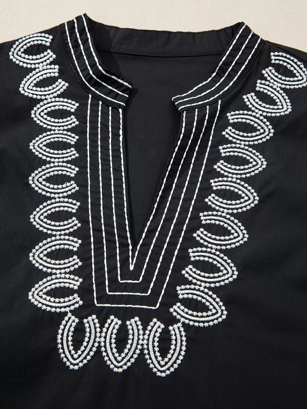 Notched Puff Sleeve Blouse, image 6