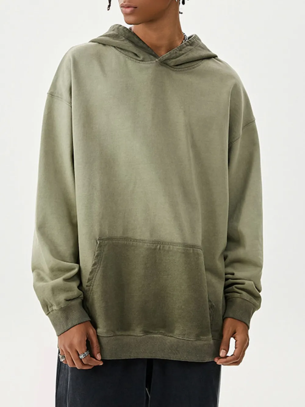 Men's Drop Shoulder Long Sleeve Hoodie, image 9