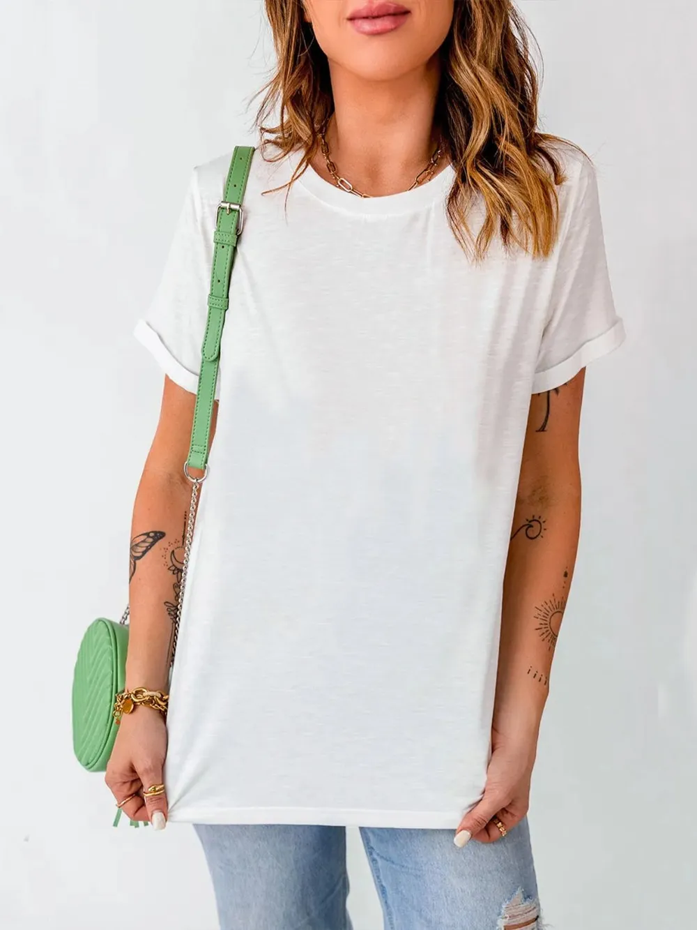 Round Neck Short Sleeve T-Shirt, image 3