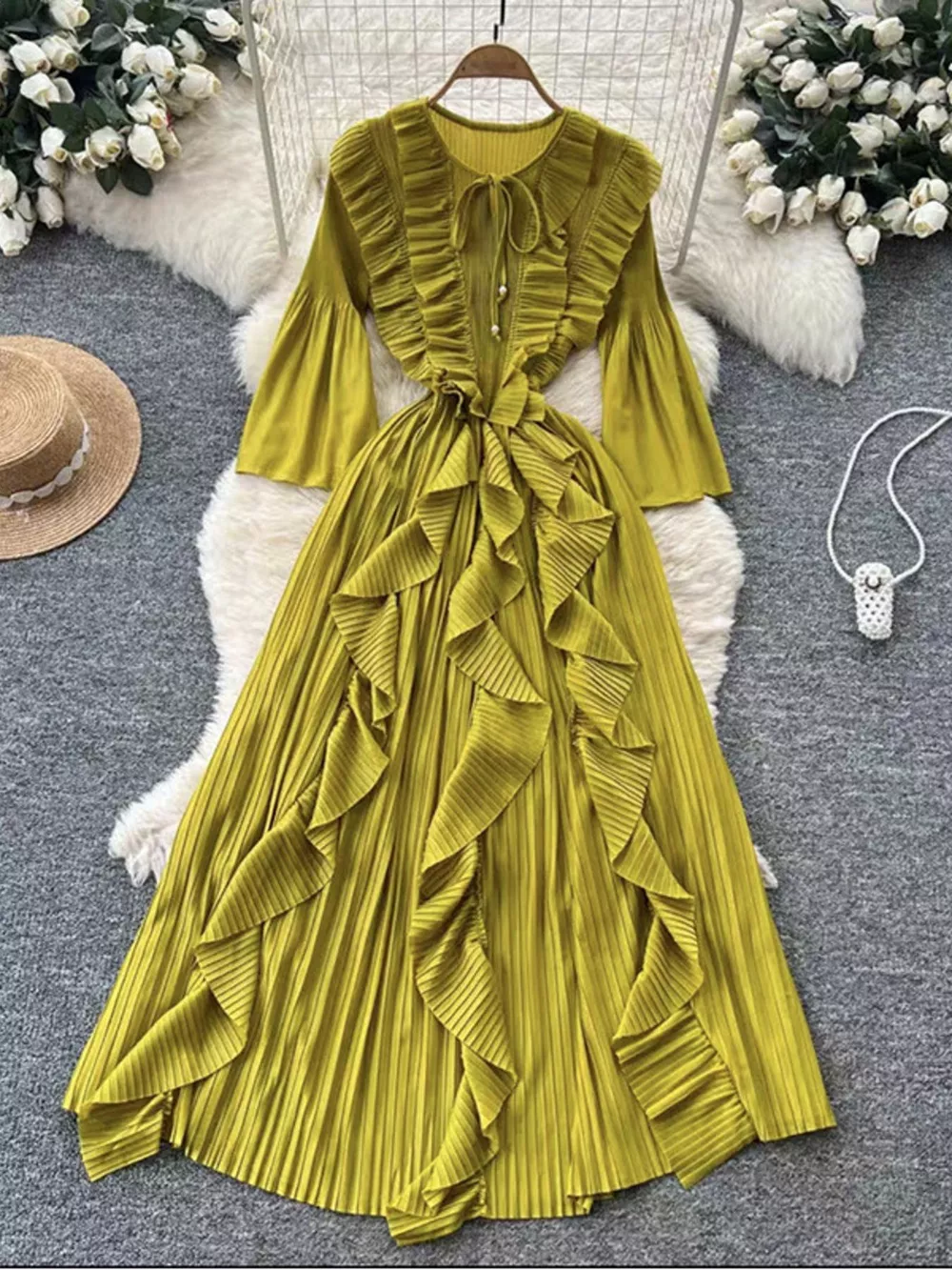 Ruffled A-Line Midi Dress, image 5