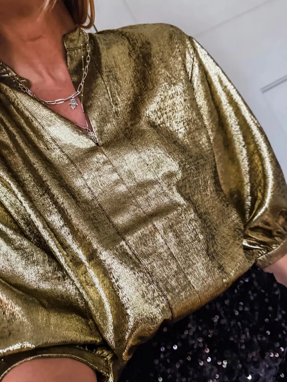Notched 3/4 Sleeve Blouse, image 9
