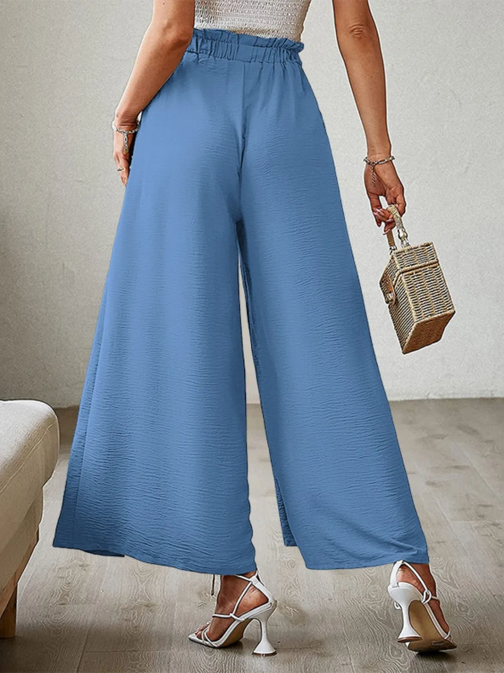 Tied Slit Wide Leg Pants, image 6